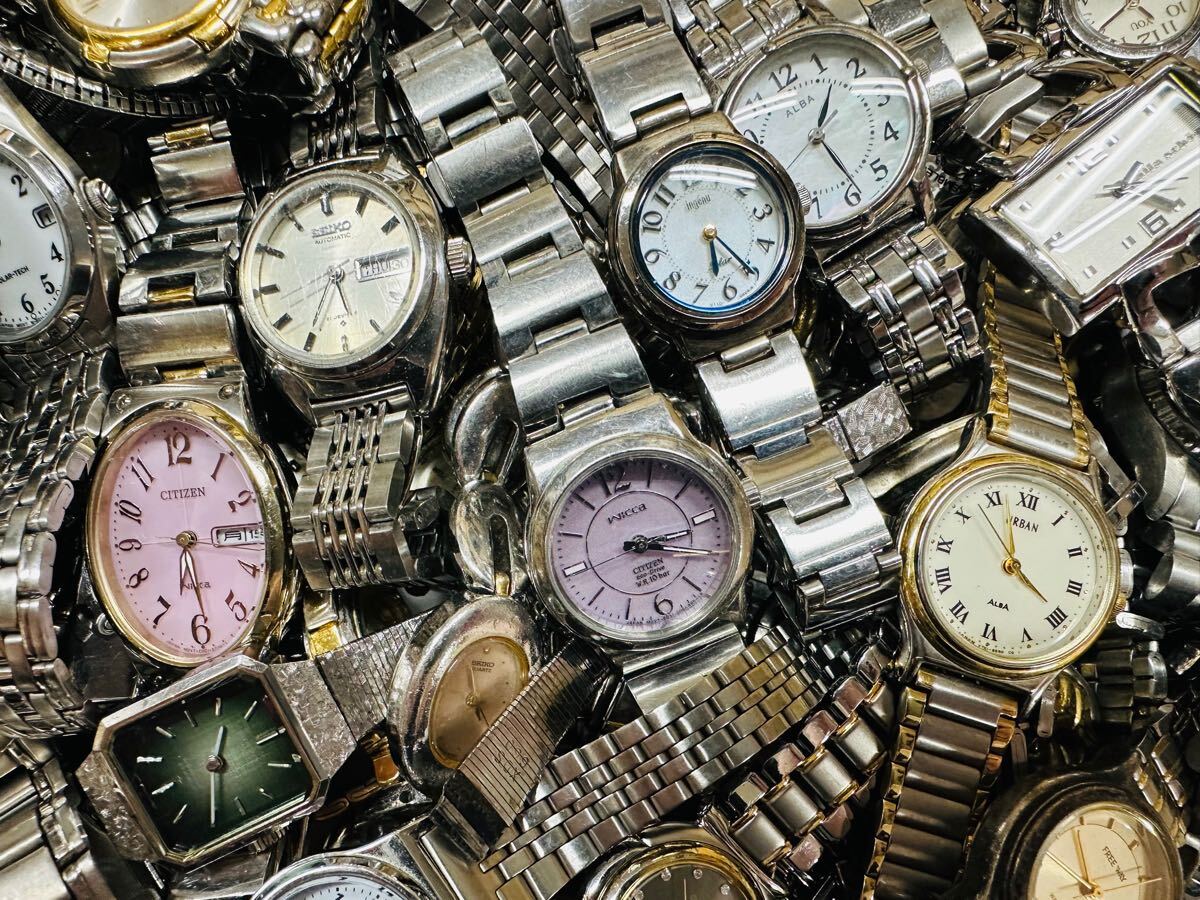 レディース 腕時計まとめて 大量 150本 セット SEIKO CYMA CITIZEN REGUNO WICCA RICOH agnes.b ELGIN 等 メタルバンド まとめH20_7