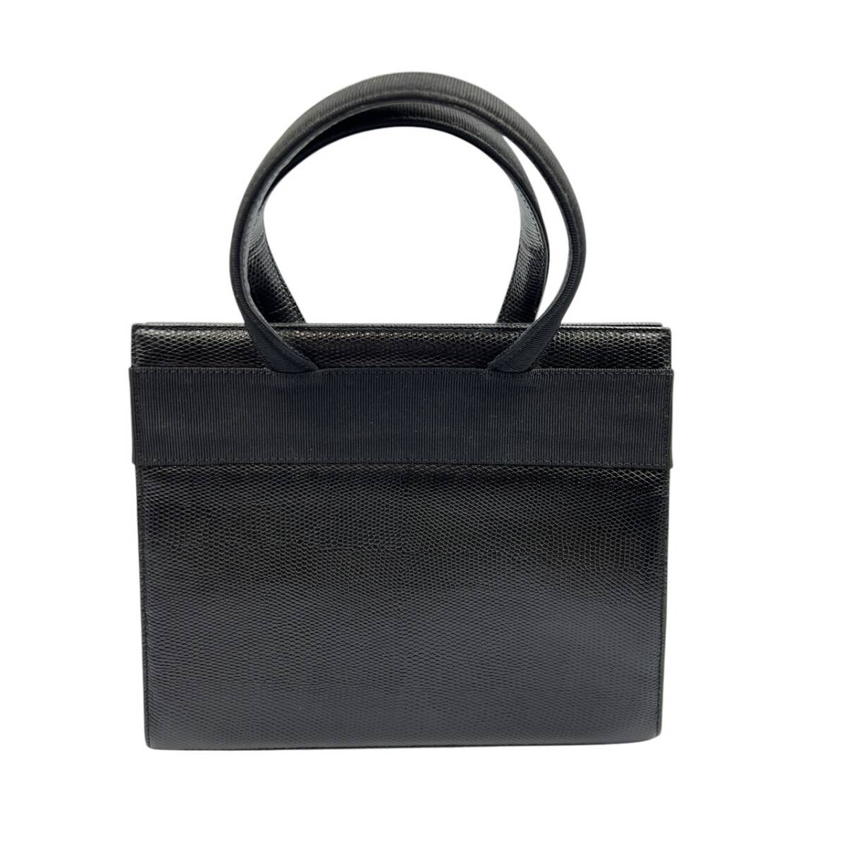 Salvatore Ferragamo フェラガモ リザード型押し ハンドバッグ ヴァラ 