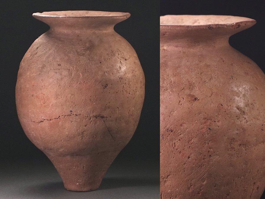 古墳時代〜平安時代　土師器　赤褐色土器　盤　皿　直径 約25.9cm　岩手県出土 ∇花∇古墳時代中期～平安時代 土師器甕 褐色素焼土器壷 弥生土器(土器