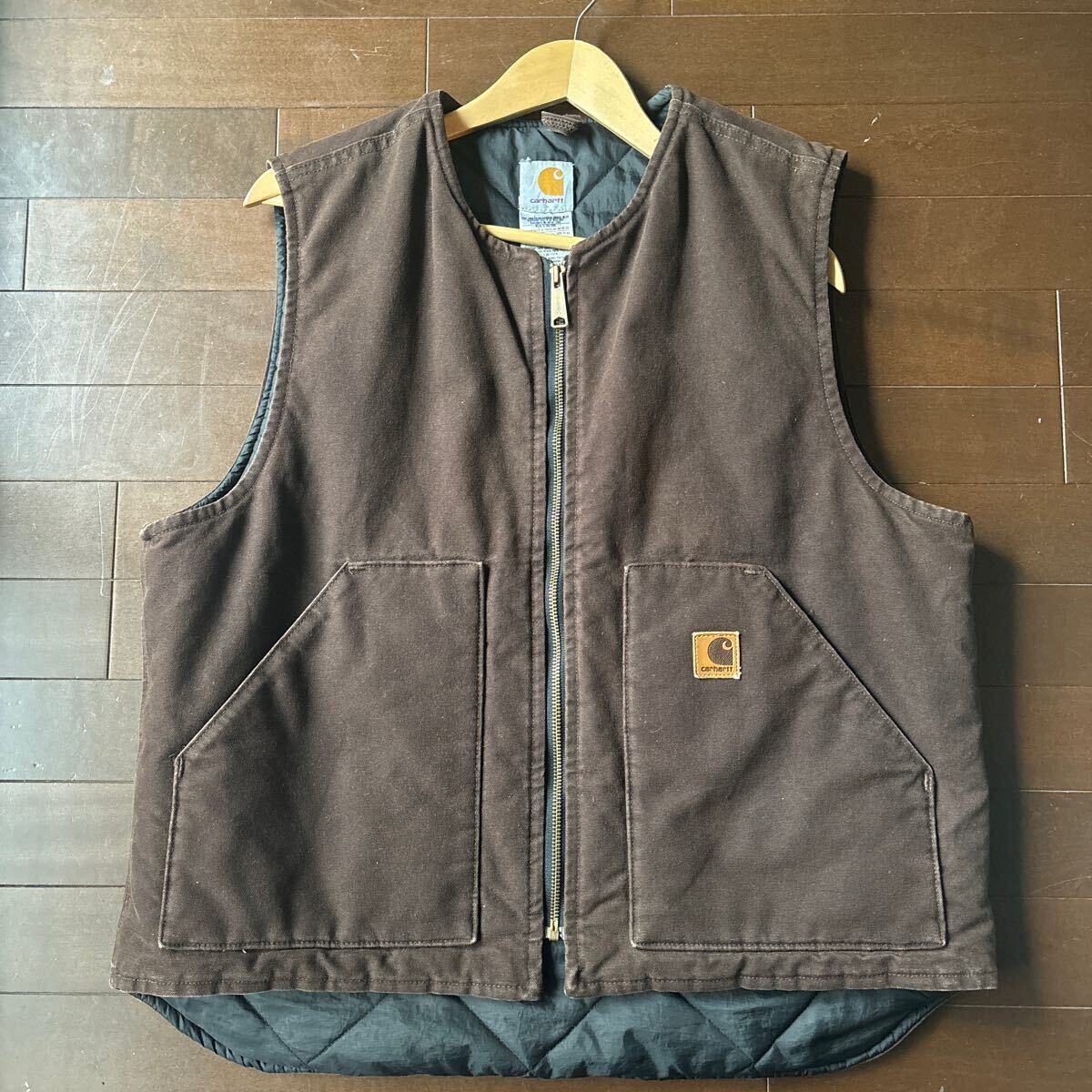 USA製 美品 Lサイズ Carhartt カーハート ダック ベスト ブラウン BKD 