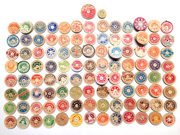 ★昭和レトロ 約30年前の牛乳キャップ 牛乳のふた105銘柄166枚_1