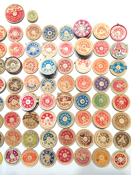 ★昭和レトロ 約30年前の牛乳キャップ 牛乳のふた105銘柄166枚_3