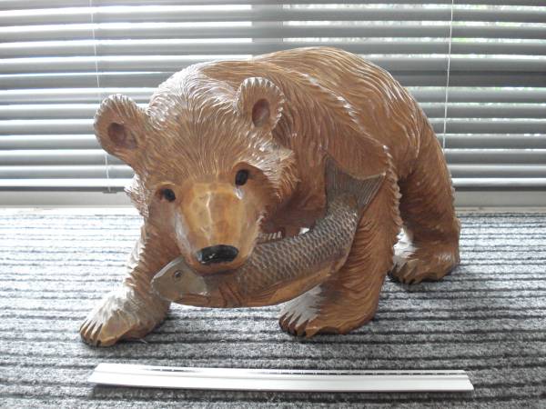 ☆熊の置物 佐藤憲治 憲ちゃん熊 木彫り 熊 - 置物