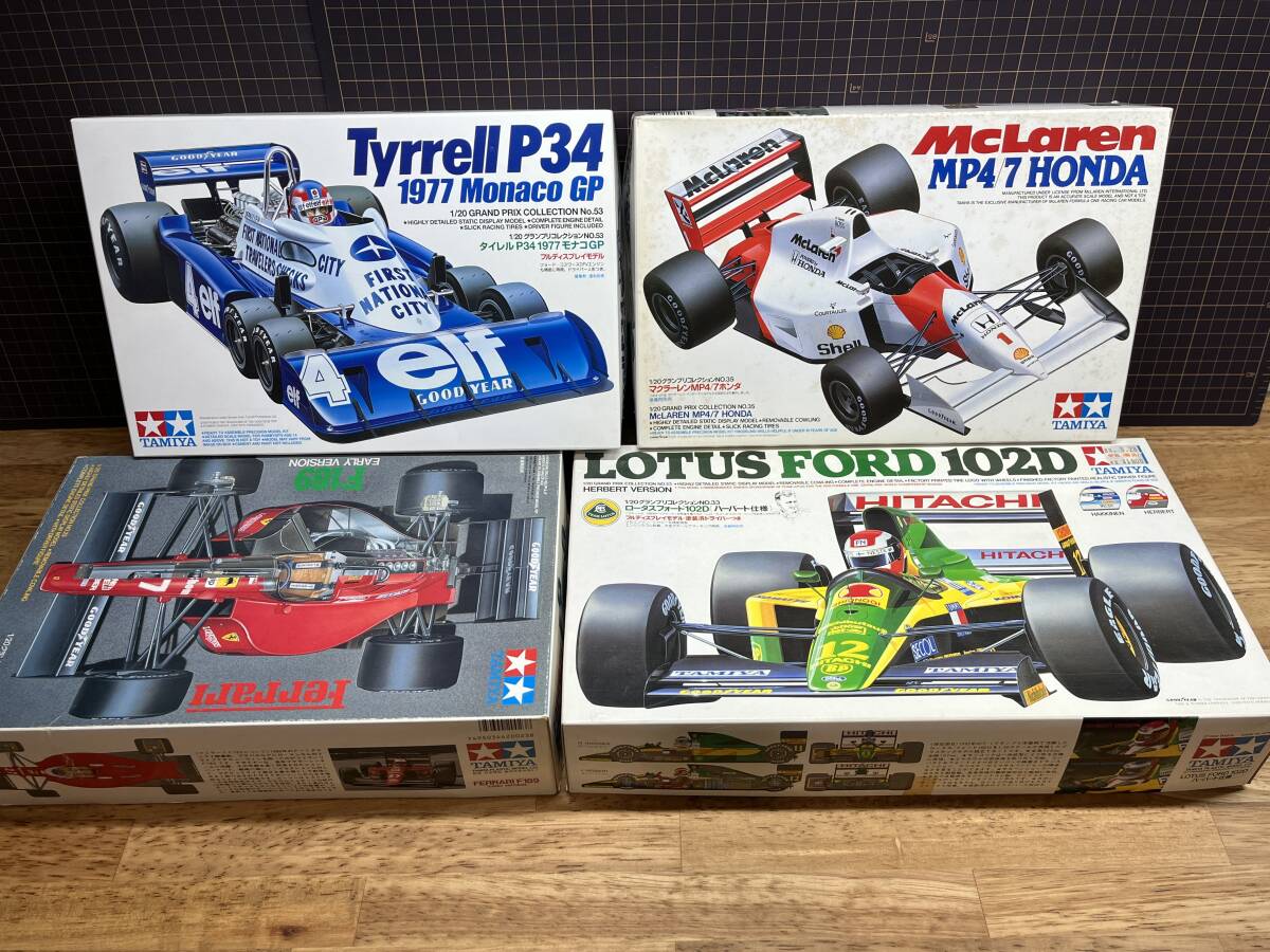 タミヤ 1/20 F1キット4個セット マクラーレンMP4/7・ティレルP34・ロータス102D・フェラーリF189 未組立品_1