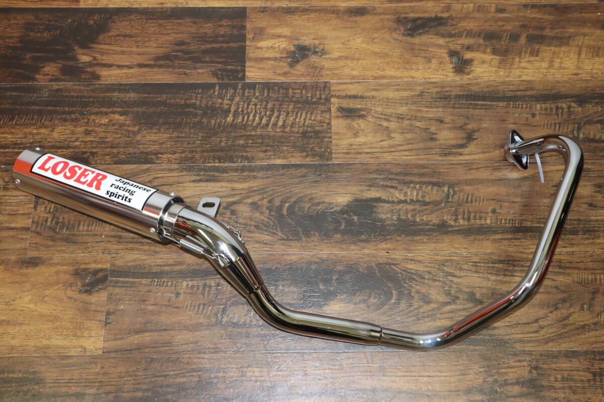 【フレンズ】エイプ50 APE50 NEW ルーザー管 メッキ フランジ付き アルミサイレンサー_1