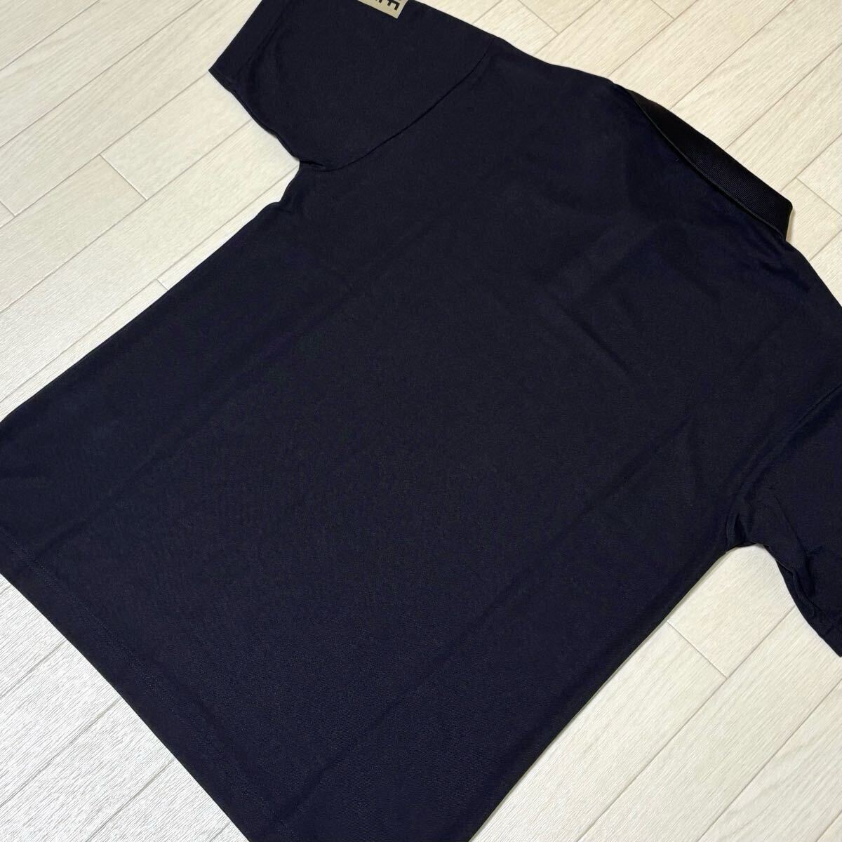 新品★ルコック le coq sportif 右胸左袖プリント 吸汗速乾 半袖ポロシャツ/ブラック/サイズO/送料185円_4