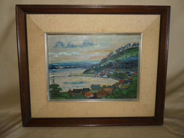 山下清 油彩画 肉筆 《田舎風景》 ☆名画・希少品☆ (自然、風景画