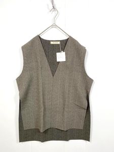 ゆうパケットOK 新品 UNE MANSION ユヌマンション 定価4620円 ヘリンボーン ベスト sizeF