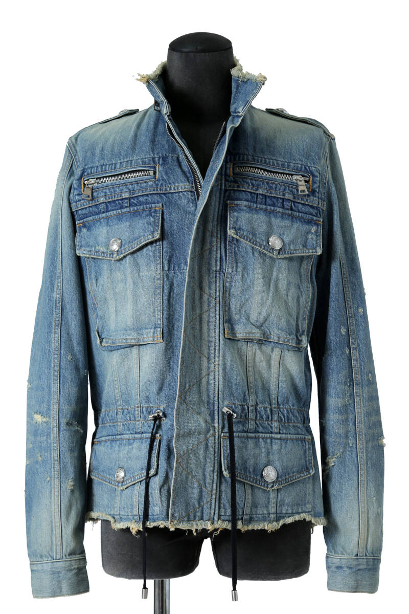 BALMAIN HOMME バルマン / カットオフ デニム M65 ジャケット / size