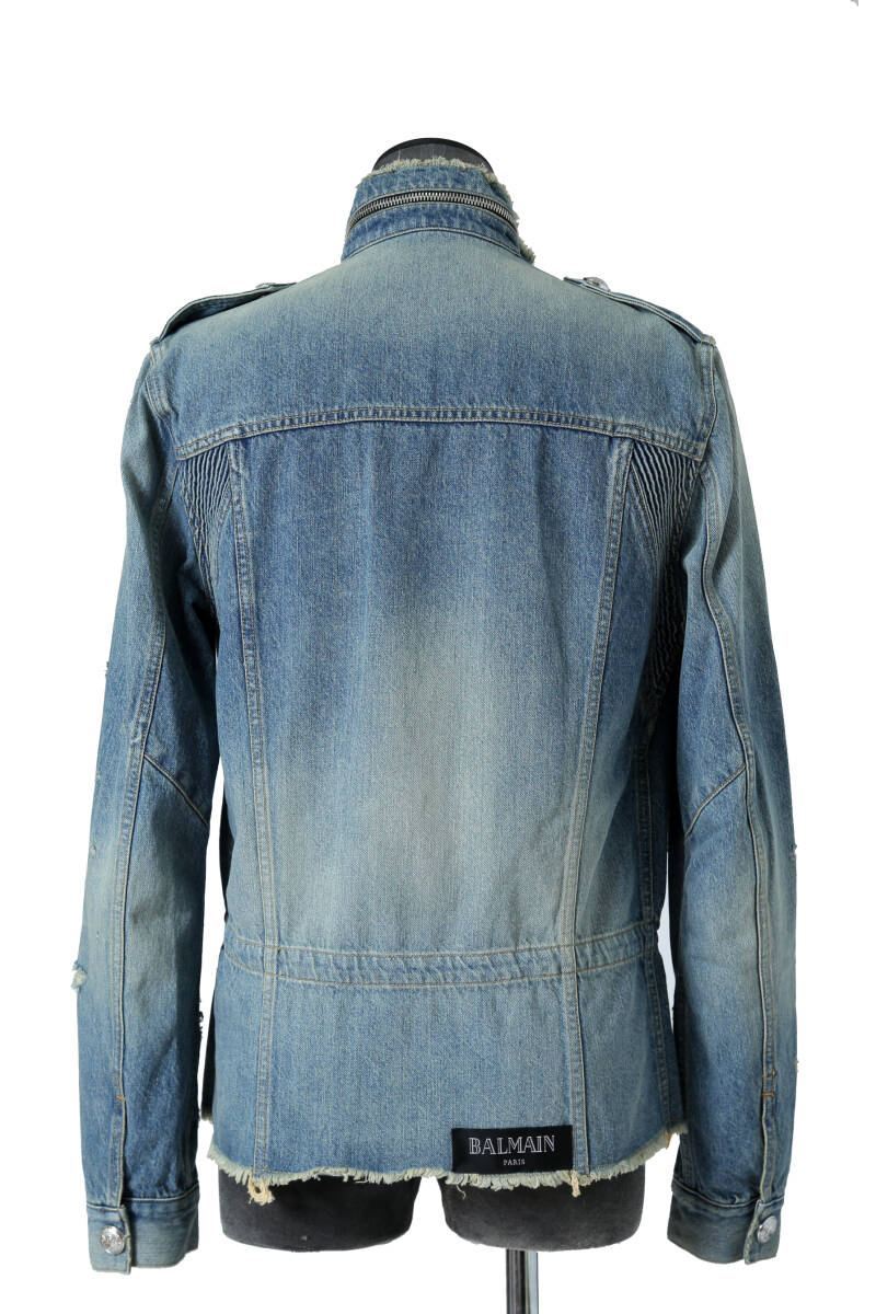 BALMAIN HOMME バルマン / カットオフ デニム M65 ジャケット / size