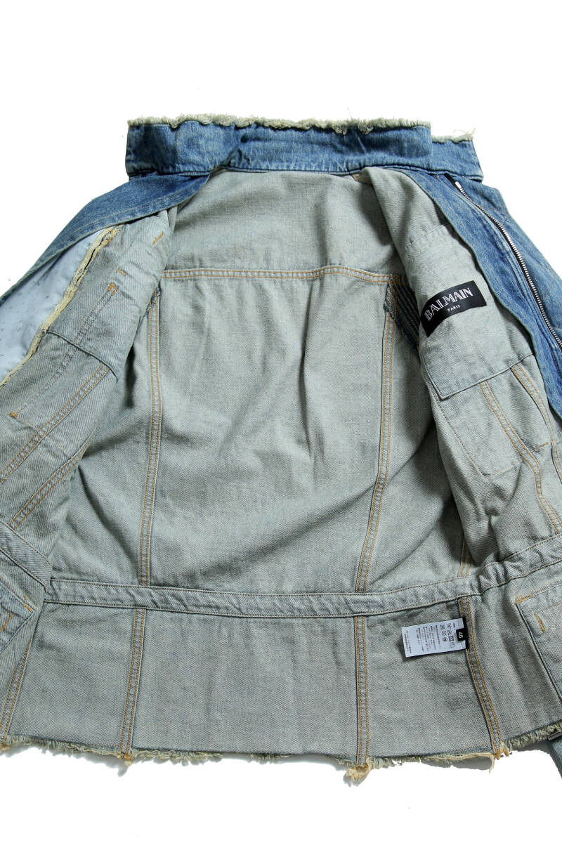 BALMAIN HOMME バルマン / カットオフ デニム M65 ジャケット / size