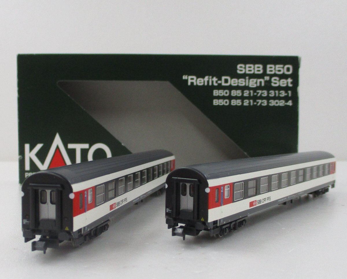 スイス連邦鉄道（SBB）のRIC客車（鉄道模型） KATO K23008 スイス連邦鉄道 SBB B50形 RIC客車 新塗装 2両セット【A