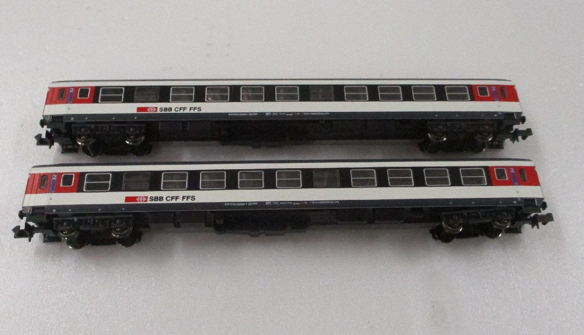 スイス連邦鉄道（SBB）のRIC客車（鉄道模型） KATO K23008 スイス連邦鉄道 SBB B50形 RIC客車 新塗装 2両セット【A