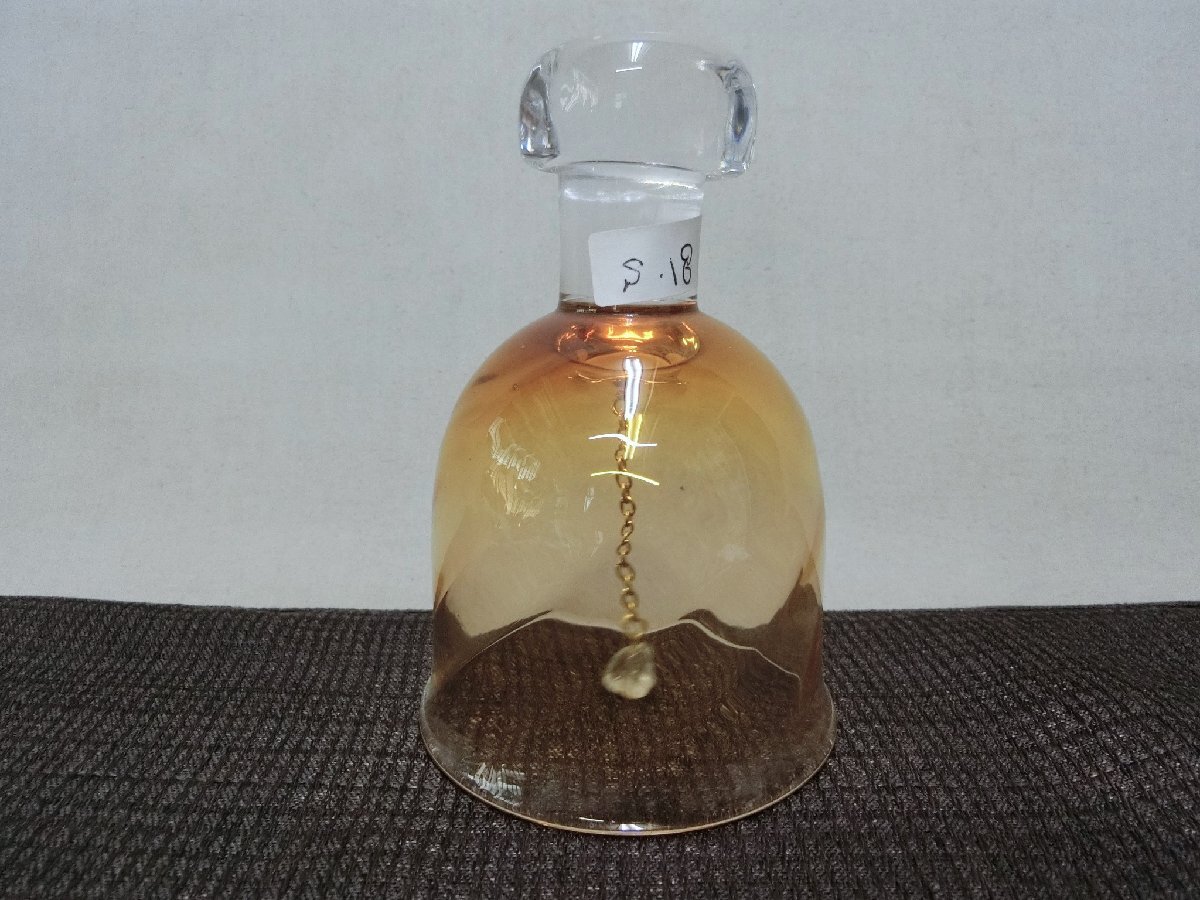 使って！【ガラス細工　ベル　手持ち色付きベル「A　kimura」彫り銘・S18】◆津軽びいどろ ランプ　氷コップ　皿　暖簾　花器 鑑賞陶磁器_3