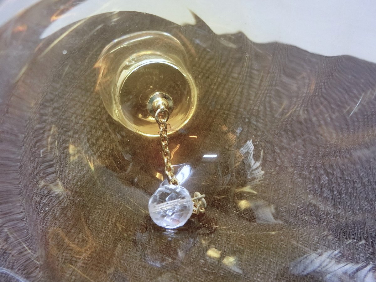 使って！【ガラス細工　ベル　手持ち色付きベル「A　kimura」彫り銘・S18】◆津軽びいどろ ランプ　氷コップ　皿　暖簾　花器 鑑賞陶磁器_5