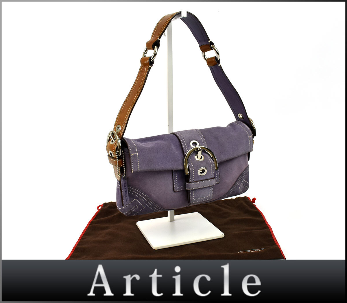 229032◇ COACH コーチ ショルダーバッグ 肩掛け 8A18 スエード レザー 