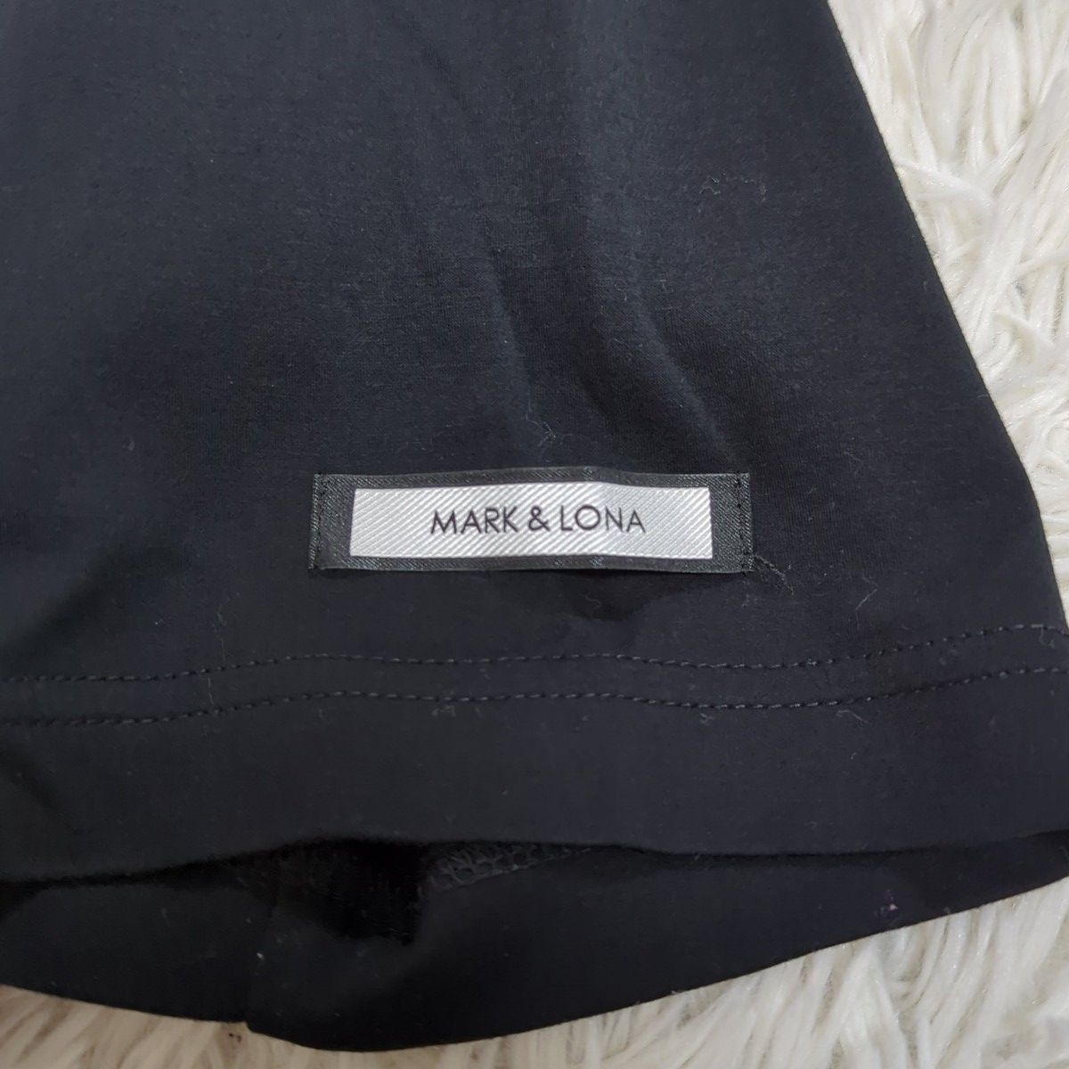 未使用級 48/L 近年 MARK&LONA マークアンドロナ 襟ロゴ モックネック シャツ ストレッチ スカル ドクロ 半袖 ゴルフウェア メンズ 春夏◎_7