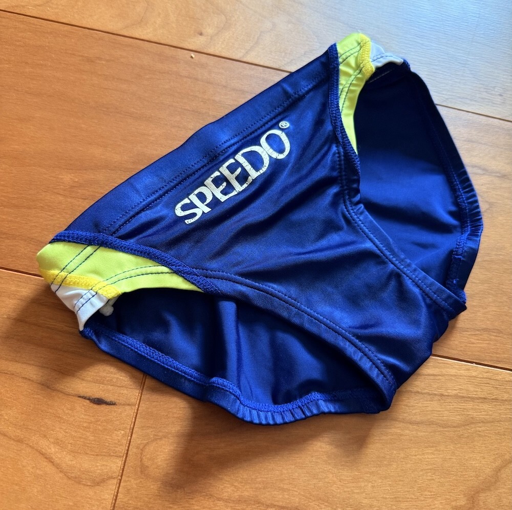 美品】SPEEDO / アクアスペック/ ネイビー×イエロー / 140サイズ / 強