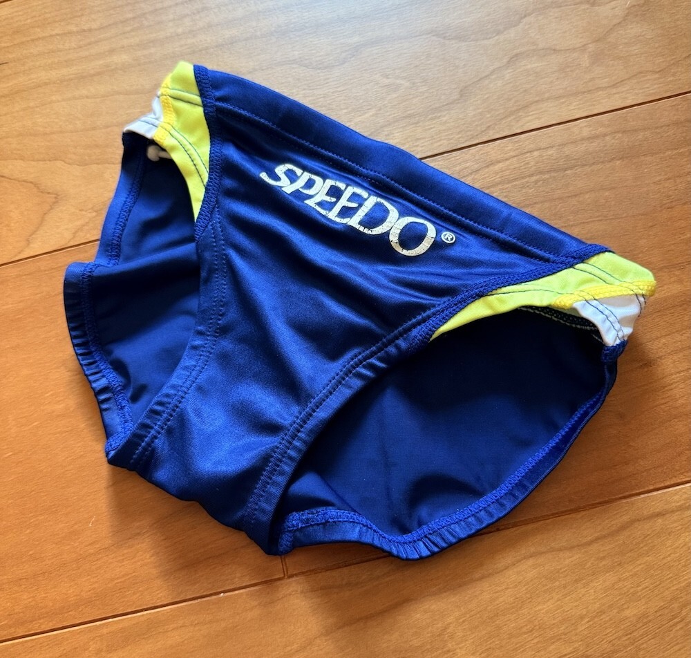 美品】SPEEDO / アクアスペック/ ネイビー×イエロー / 140サイズ / 強