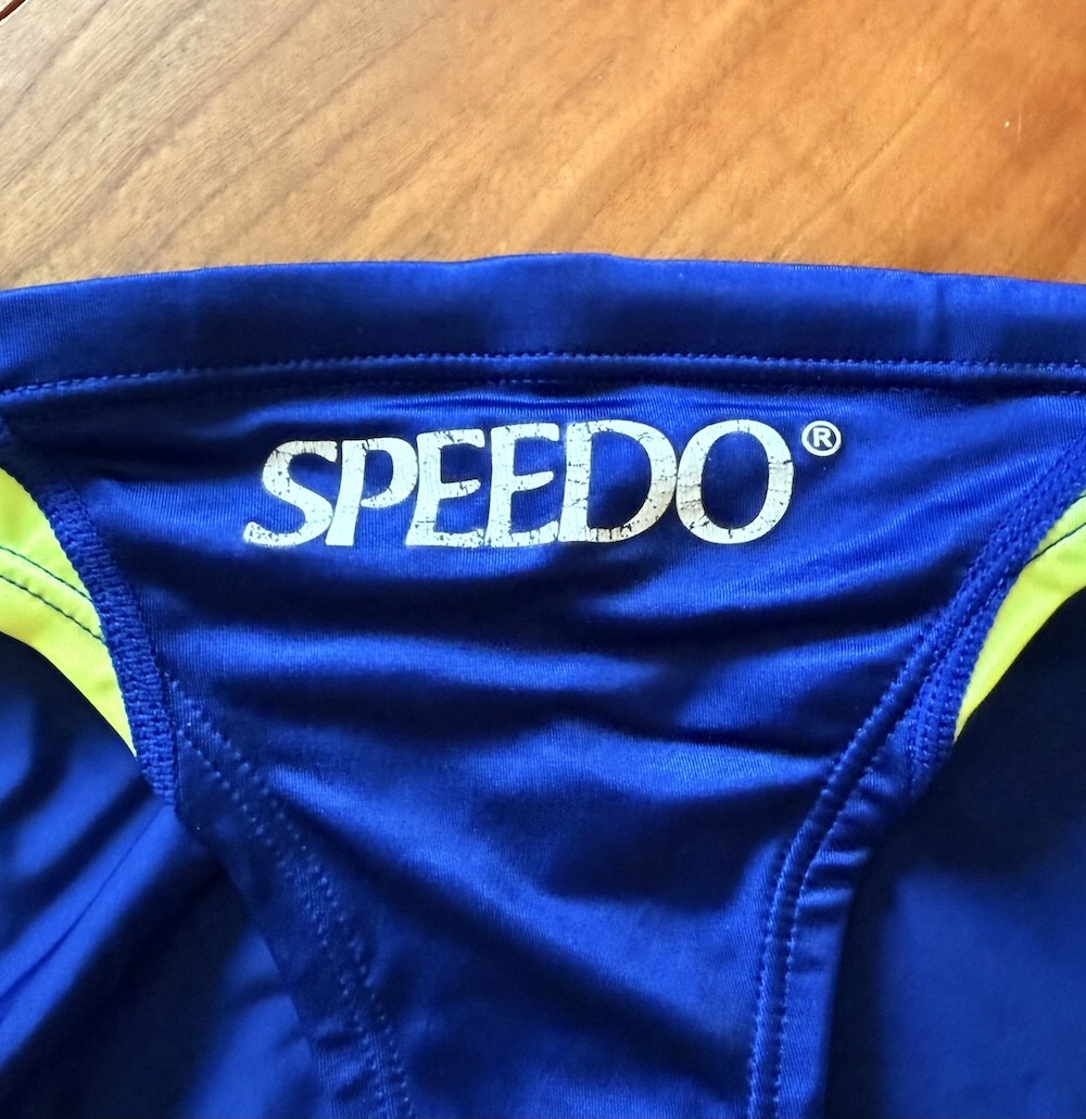 美品】SPEEDO / アクアスペック/ ネイビー×イエロー / 140サイズ / 強