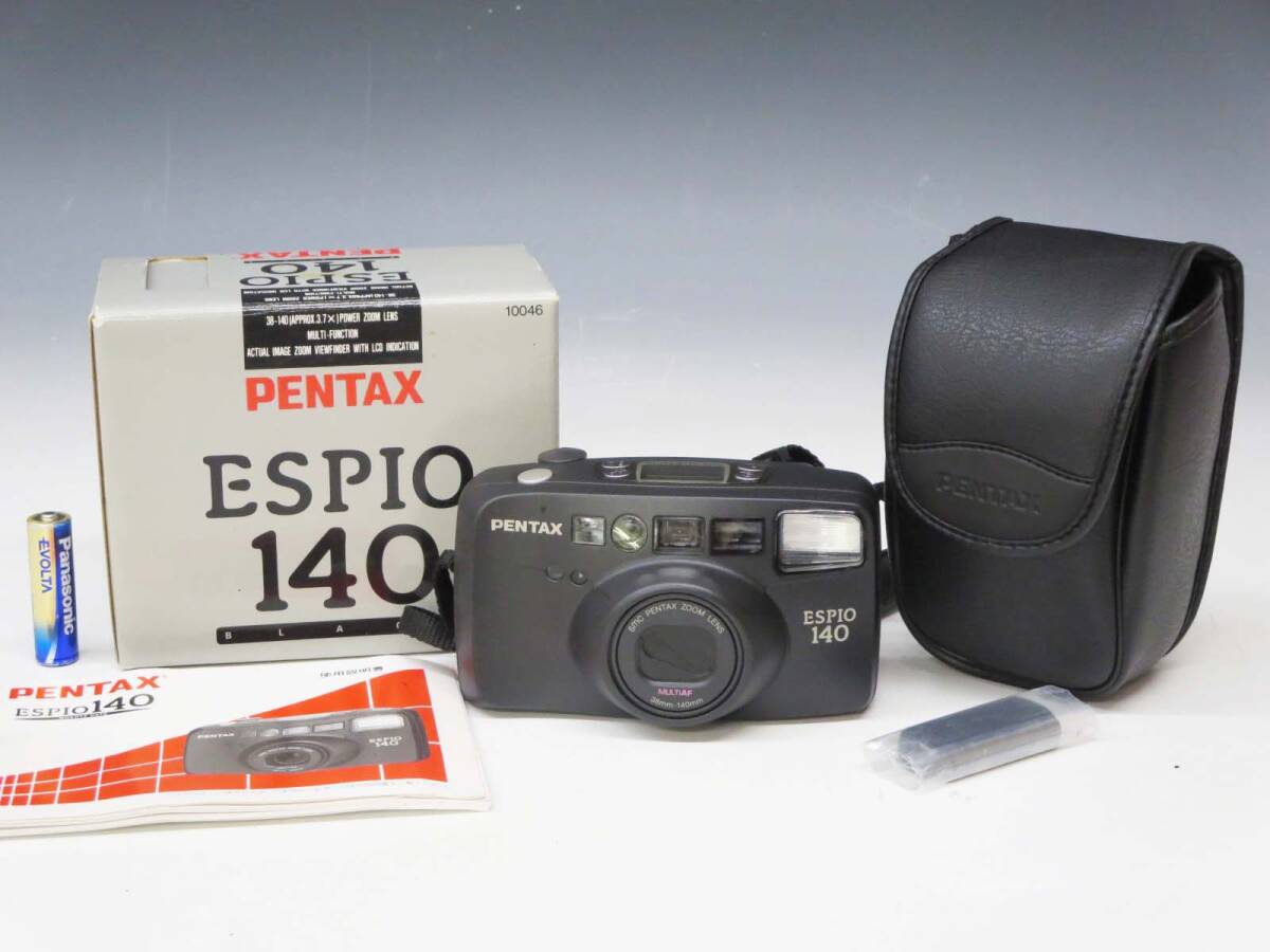 ◆(EG) PENTAX ペンタックス ESPIO 140 フィルムカメラ 38mm-140mm リモコン 説明書 ケース 箱付き コンパクトカメラ 光学機器 動作未確認_1