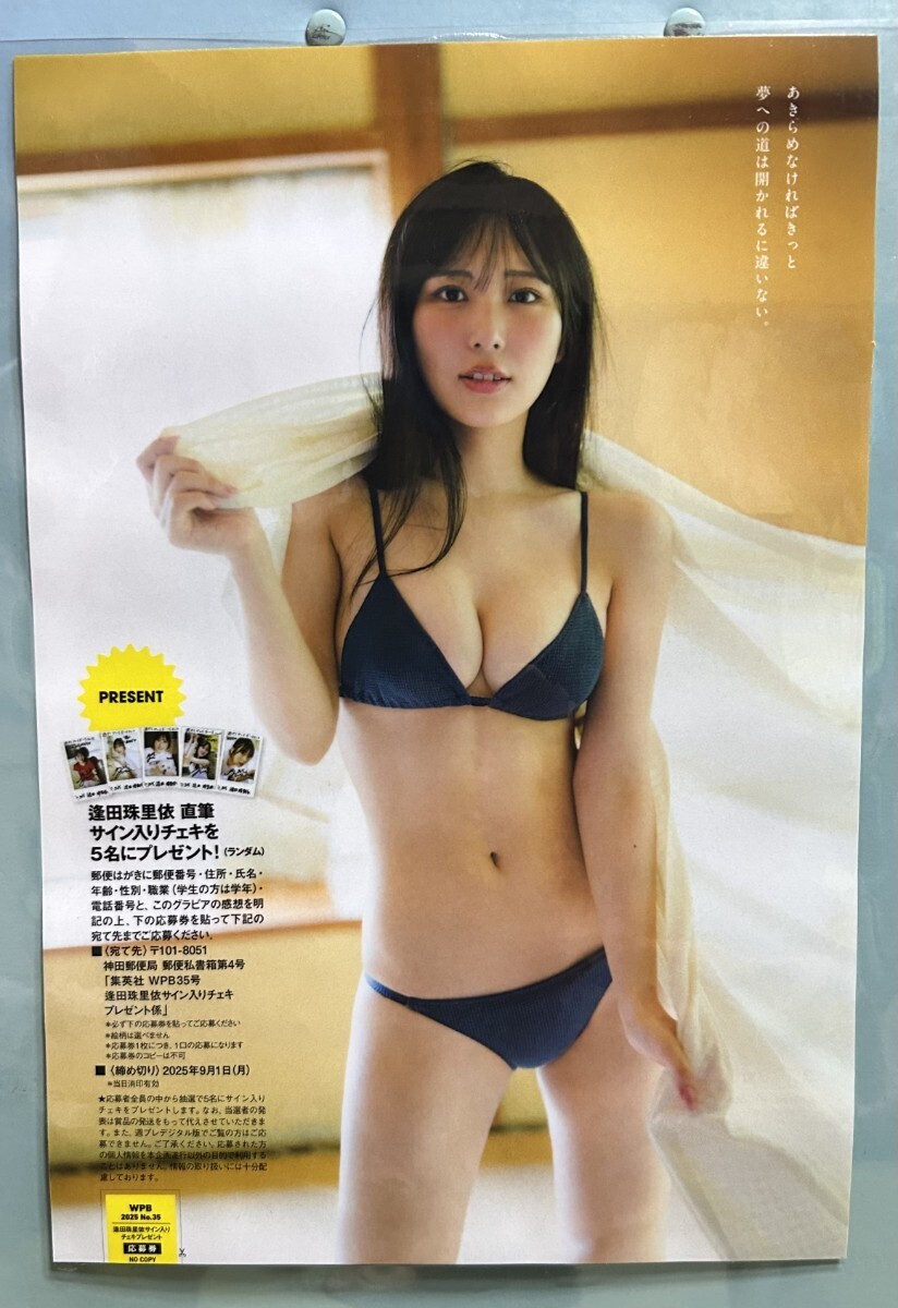 ♪逢田 珠里依♪切り抜き☆A4ラミネート加工☆週刊プレイボーイ☆2025