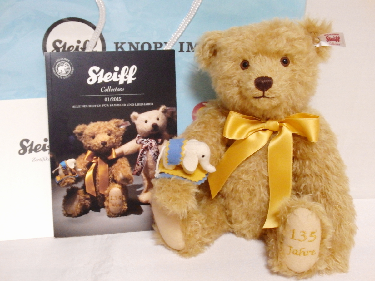 【M02-06】 Steiff シュタイフ 135年 ジュビリー テディベア steiffシュタイフ/ 創立記念・2015年限定「135周年ジュビリー