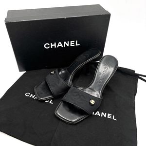 ＊ 付属品完備 イタリア製 '至高の逸品' シャネル CHANEL ココマーク 本革 ミュール / ヒ