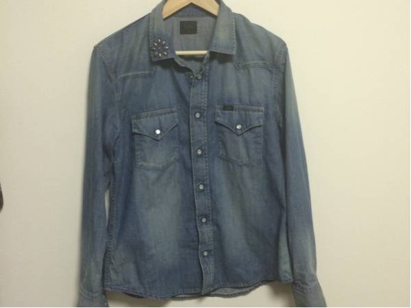ナノユニバース×LEE デニムシャツLダメージ加工