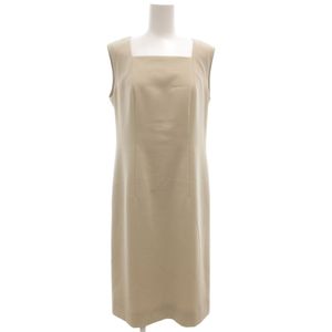 ジュンアシダ jun ashida ノースリーブワンピース 11 ベージュ ひざ丈 スクエアネック /G