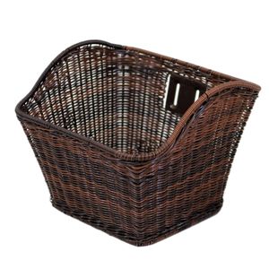 自転車 前カゴ フロントバスケット 籐風ビニールバスケット お買い物カゴ お洒落カゴ レ