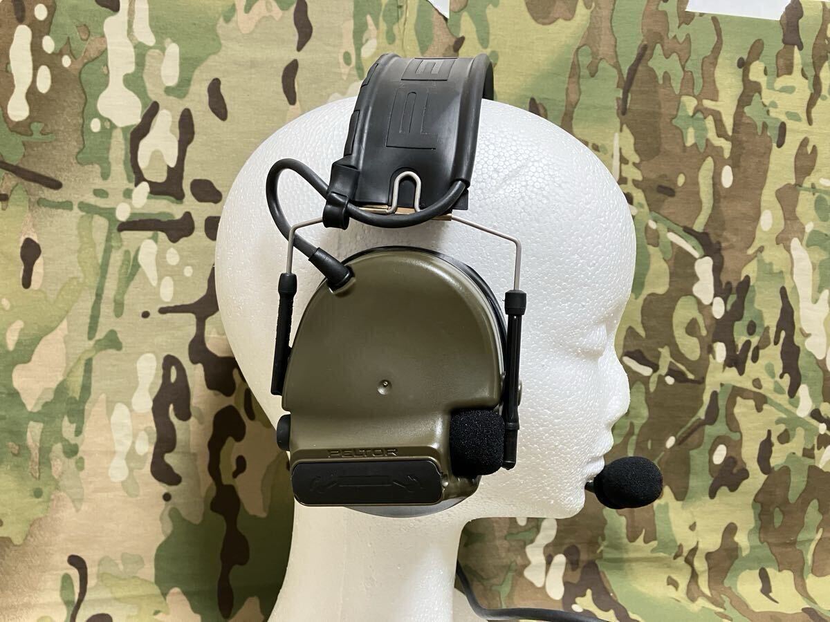 実物 3M Peltor製 COMTAC III ACH GN ゲルパッド装備 レプリカマイク付