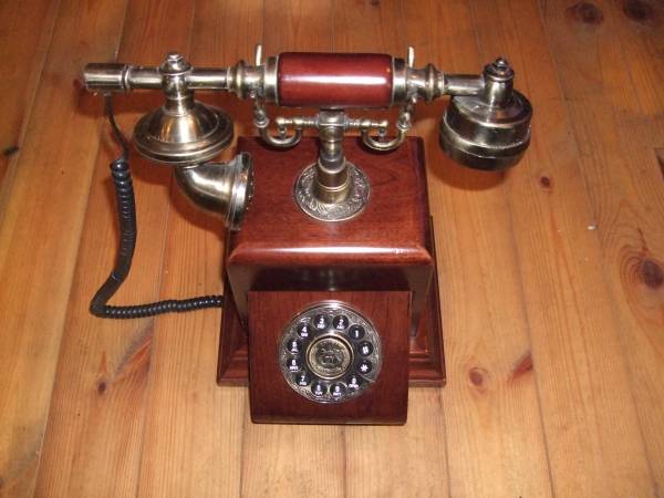 アンティーク 木製 電話器
