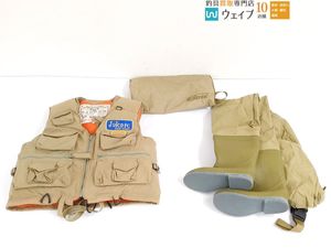 GETT ブーツ付きウェーダー・LIPNER リプナー フローティングベスト Lサイズ 計2点セット