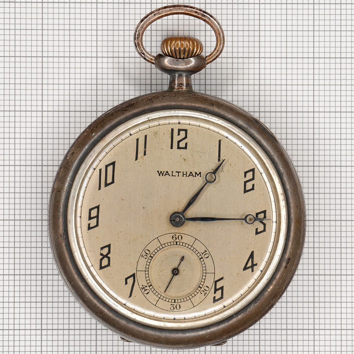 稼働】WALTHAM ウォルサム 懐中時計 銀無垢 スターリングシルバー