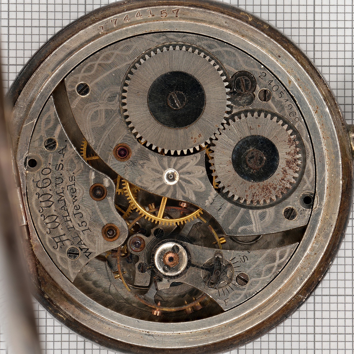 稼働】WALTHAM ウォルサム 懐中時計 銀無垢 スターリングシルバー