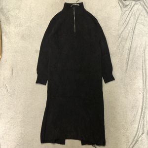 【301)☆ タグ付き Ungrid アングリッド ハイネック ハーフジップ ニットロングワンピー