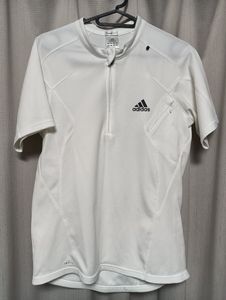 adidas アディダス 半袖 サイクルジャージ ハーフジップ ホワイト 登山 ハイキング ロー
