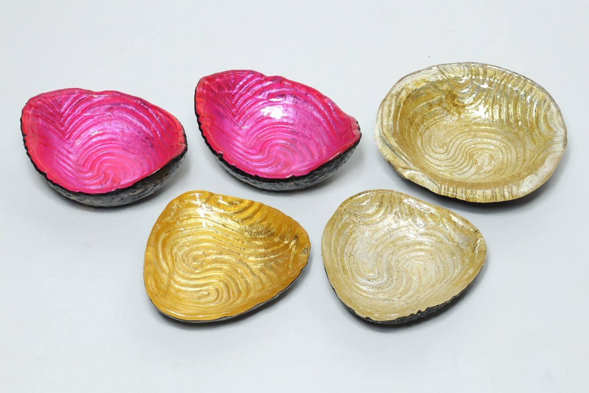 坂田甚内作　黒陶金彩　ハート型皿4点　送料込み250606 坂田甚内の値段と価格推移は？｜55件の売買データから坂田甚内の価値が