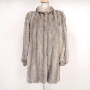 美品【 金 SAGA MINK / 襟：アップヘアー 】高級毛皮 ◆サファイヤミンク ◆セミロング丈