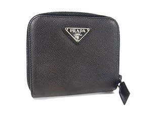 1円 ■美品■ PRADA プラダ サフィアーノレザー 二つ折り 財布 ウォレット 札入れ 小銭入