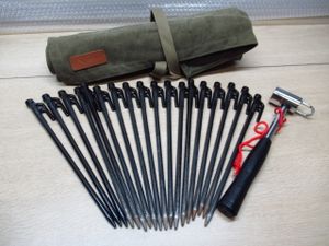 snow peak スノーピーク ソリッドステーク 30 ペグ ハンマー テンマク 収納ケース セット