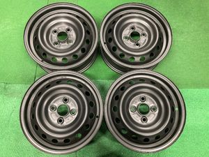□9557 トヨタ アクア ヴィッツ 等 14インチ 5J +39 4穴 100 スチールホイール 4本 DK
