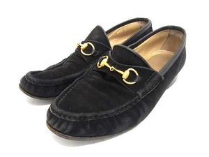 1円 GUCCI グッチ 100 0255/1 ホースビット スエード ローファー 表記サイズ 38 1/2(約24