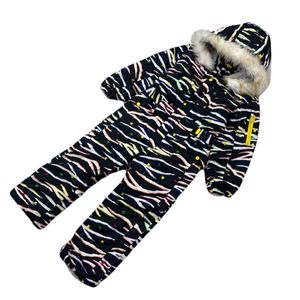 CCLTEAM キッズ 子供用 120cm 雪遊び スノーウェア ツナギ つなぎ オールインワン ブラッ