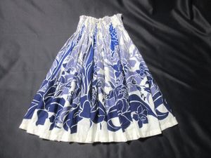 B-543★フラダンス♪ホワイト系/ハワイアン/パウスカート/4本ゴム/丈約70㎝★