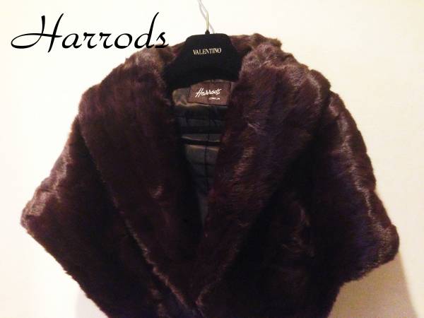 美品！ハロッズ Harrods　高級リスファーショール