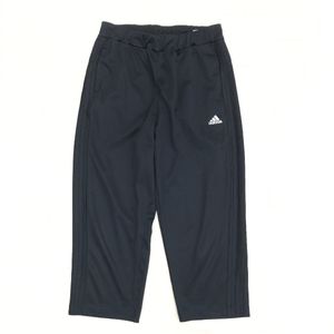 adidas アディダス スリーライン クロップド ジャージ パンツ M 黒 ブラック ハーフパン