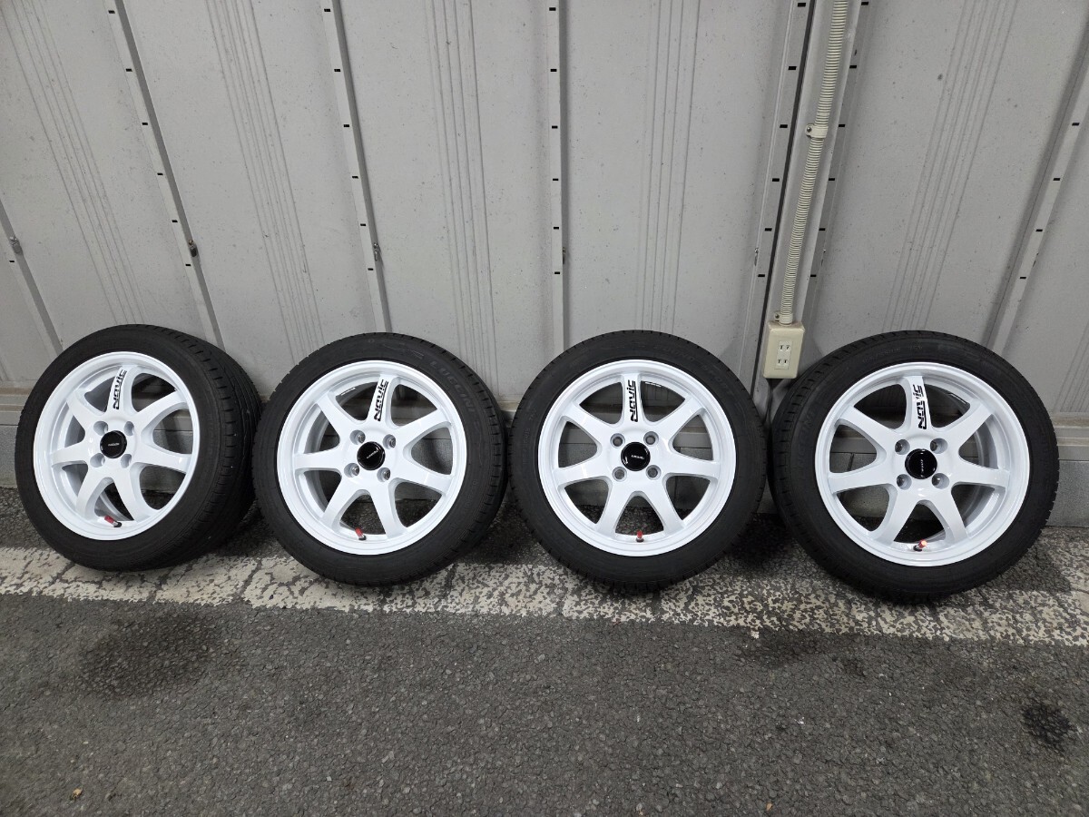 即決有り☆美品☆4本セット☆14インチ☆5.5J☆PCD100☆Off+40