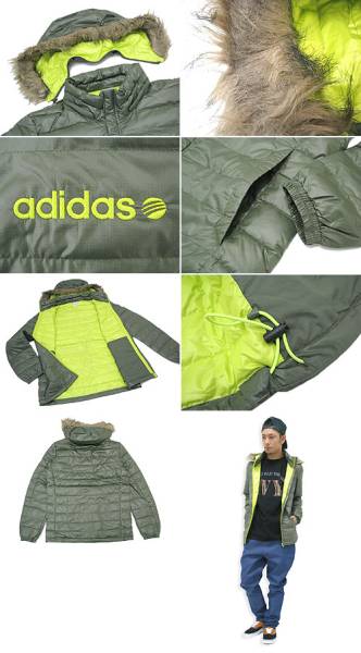 新品♪adidas♪ロゴ入ライドダウンＪＫ♪サイズO【オリーブ】♪